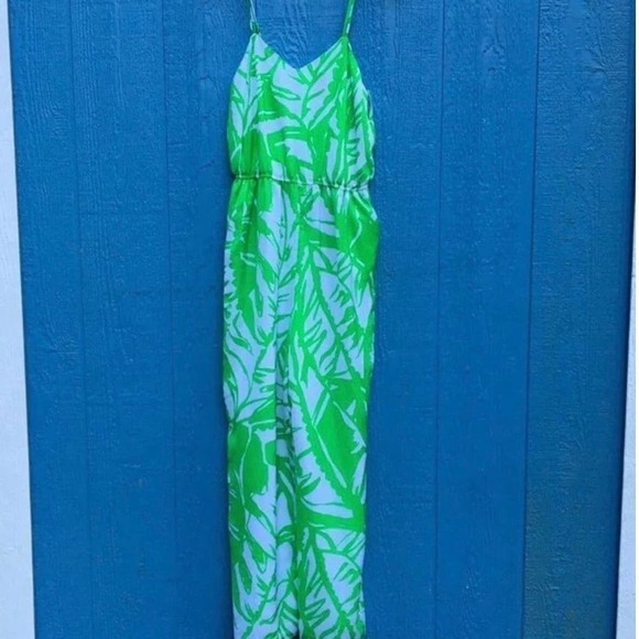 Lilly Pulitzer Women Size XS Boom Boom Green White Jumpsuit - Picture 4 of 7